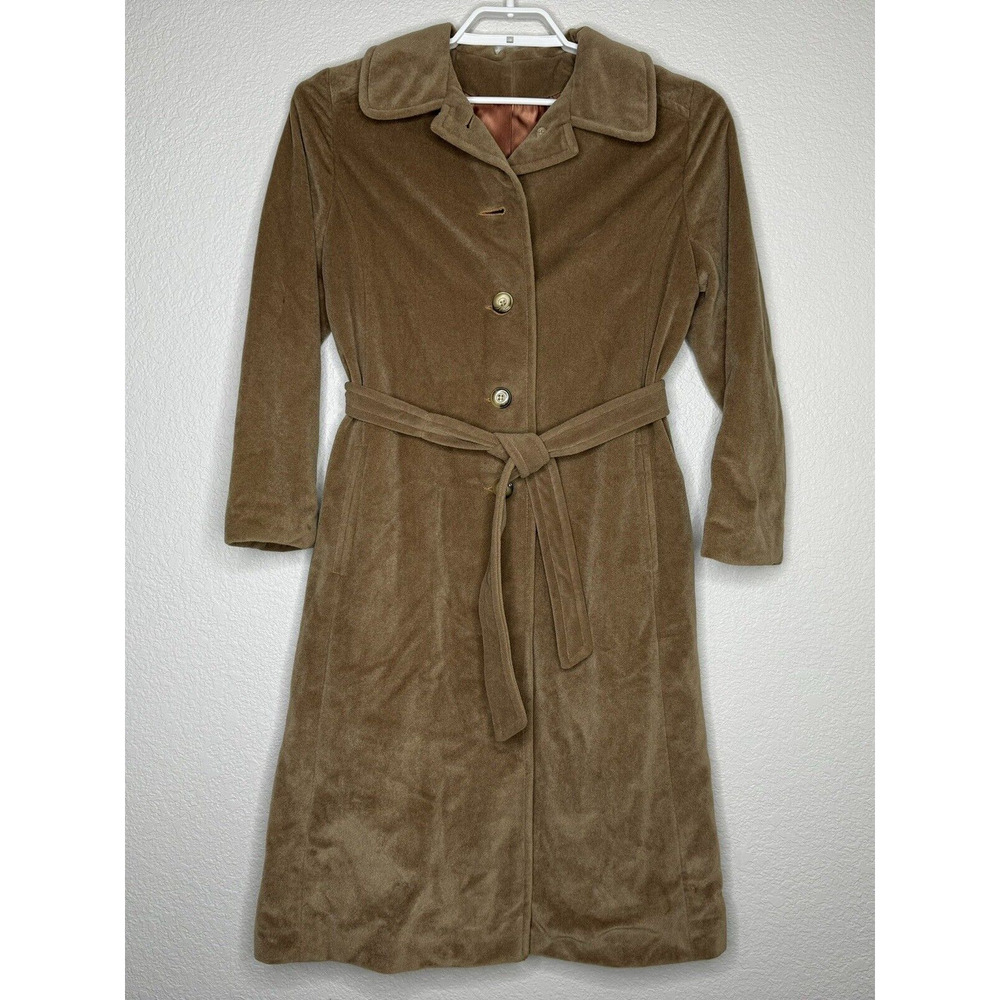 Vintage Kashmiraj By Elegant Fashions Womens Over Coat Cashmere Tan Small‎